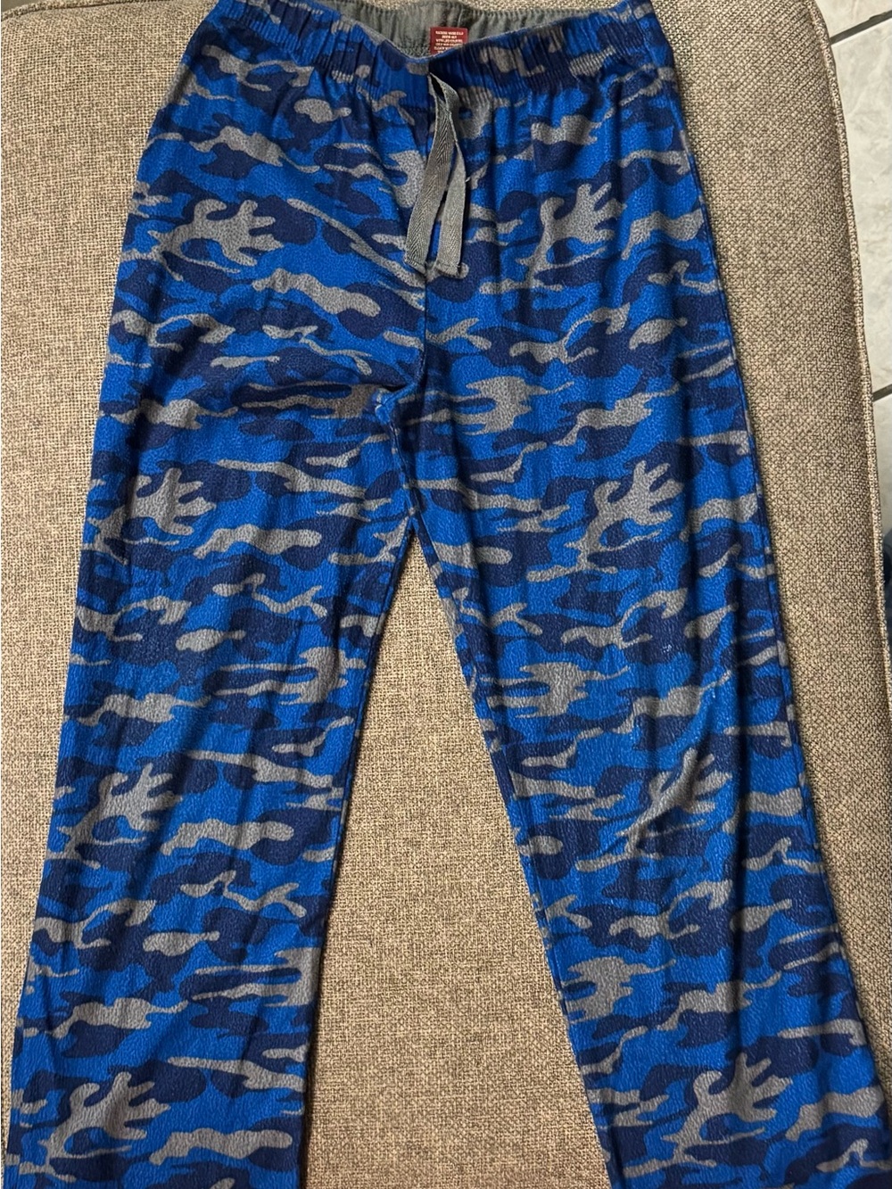 Arizona Boys Pajama Pants Blue Gray Camo Size Medium 10/12